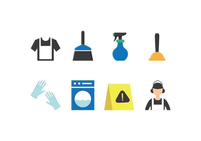 Libre de la criada Icon Set vector