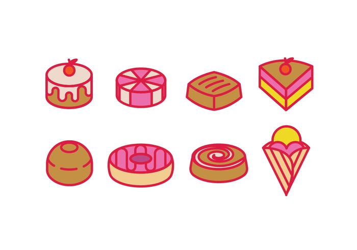 Pastelería, dulce, postres y tortas vector