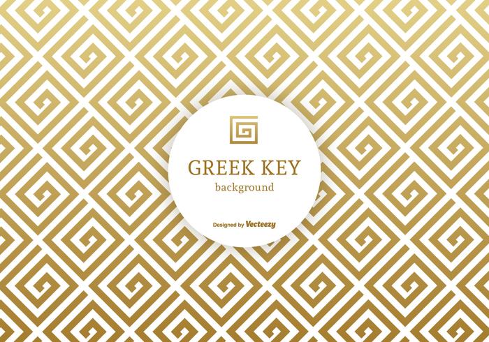 Golden Greek Key Vector Background