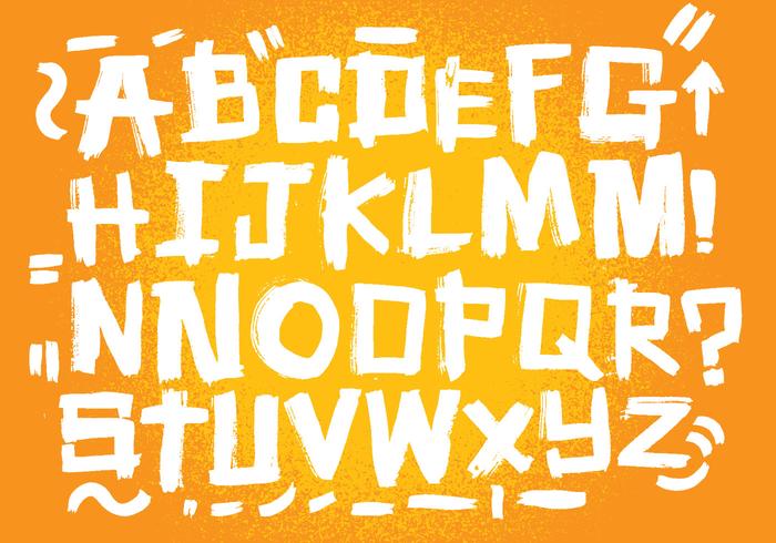 Messy Brush Alphabet vector