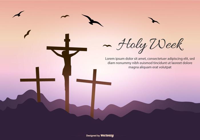 Holy Week Text Template vector