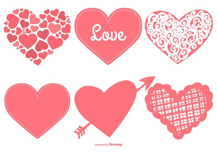 Cute Hearts Collection vector