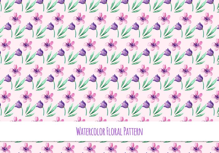 Free Vector Watercolor Pattern with Beautiful Flowers