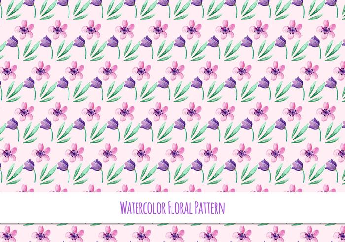 Free Vector Watercolor Pattern with Beautiful Flowers