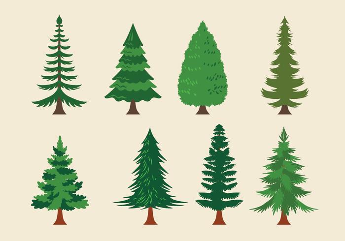 Vector Collection of Christmas Trees or Sapin