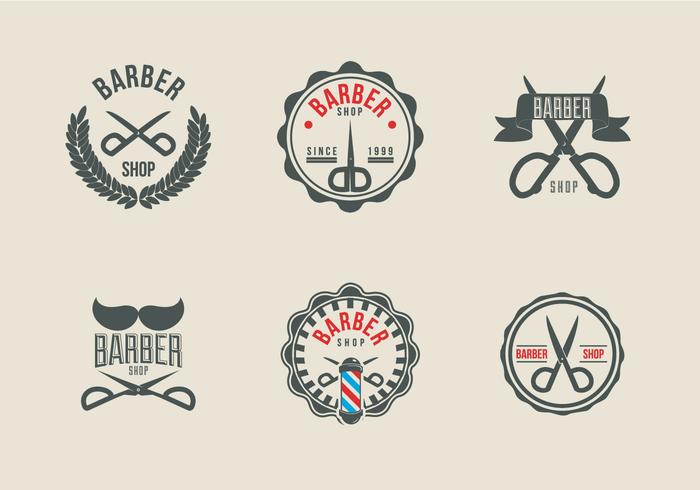 Scissors label barber shop logo vector