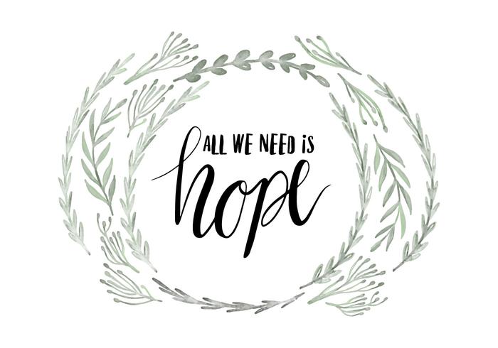 Lettering Hope Watercolor Style vector