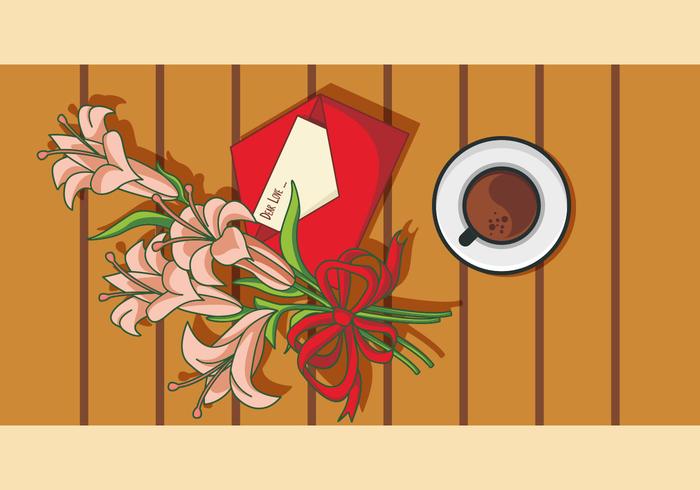 Illustration Of Easter Lily On The Table vector