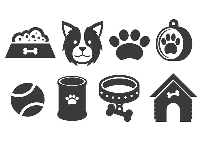 Border Collie Icons Vector