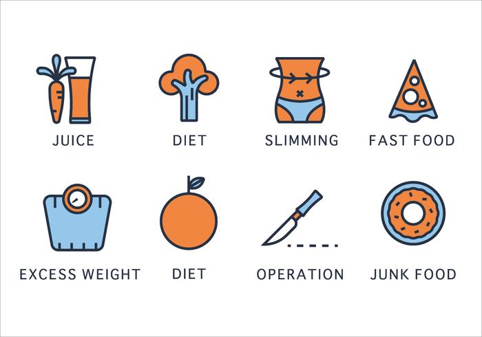 Slimming Icons vector