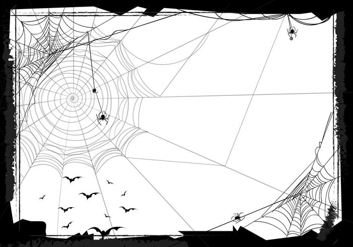 Halloween Seamless Background With Web Spider vector