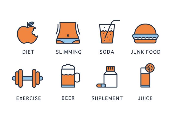 Health and Slimming Vector Icons