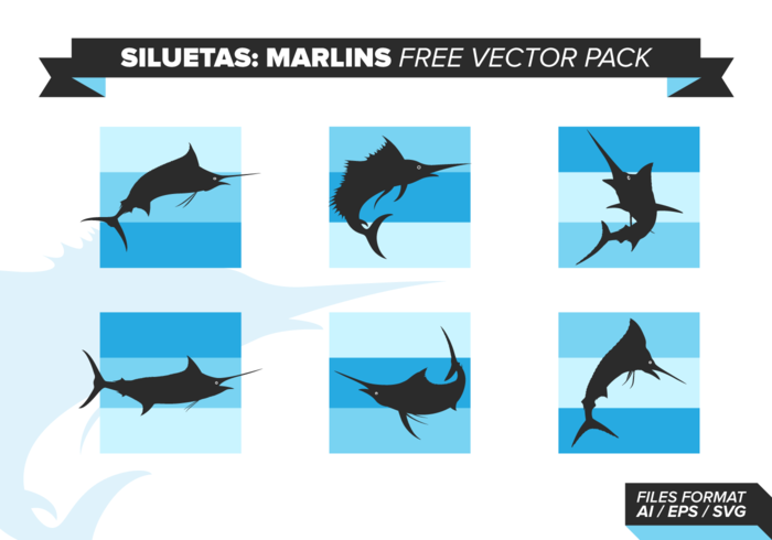 Siluetas Marlins Free Vector Pack Siluetas Marlins Free Vector Pack