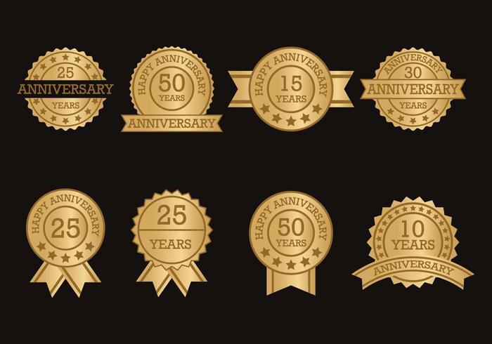 Anniversary Label Collection vector