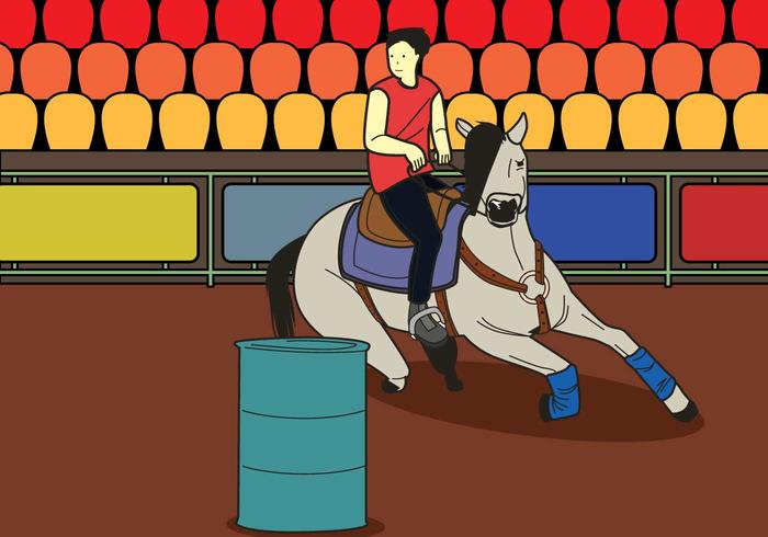 Free Barrel Racing Illustration vector