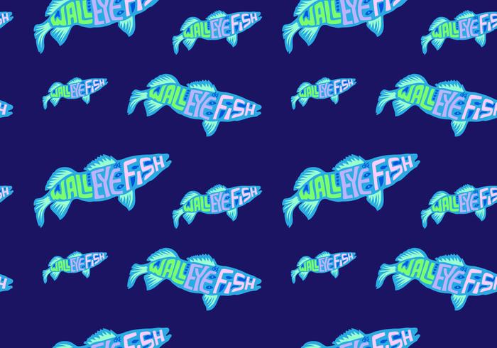 Free Walleye Seamless Pattern Vector Illustration