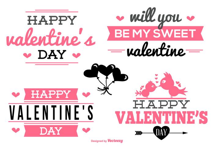 Colección de las etiquetas del día de tarjeta del día de San Valentín vector