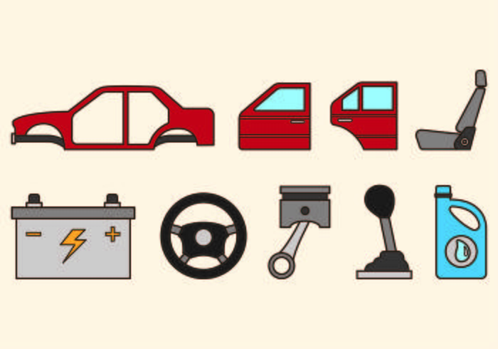 Set Of Auto Body Icons vector