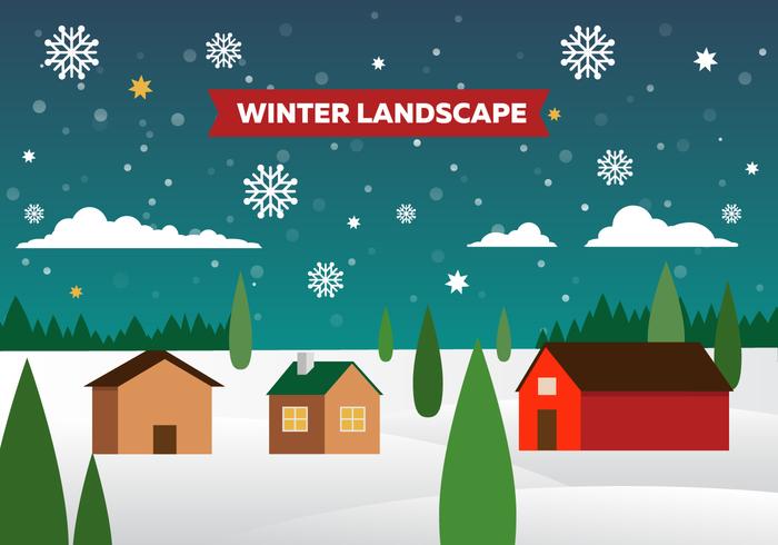 Free Winter Vector Landscape Illustration