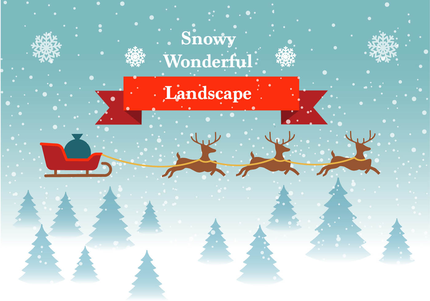 Download Free Vector Winter Landscape With Reindeers 137824 - Download Free Vectors, Clipart Graphics ...