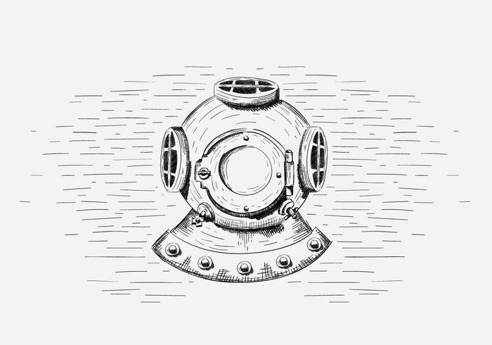 Free Vector Diving Helmet Illustration