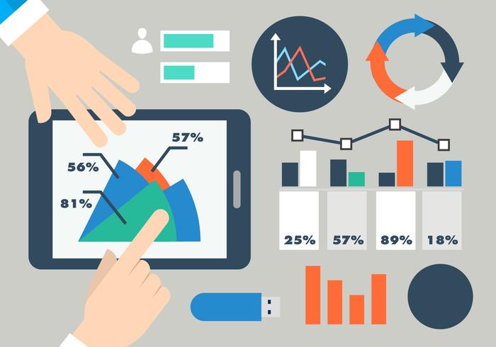 Gráfica plana gratuita Infographic Vector