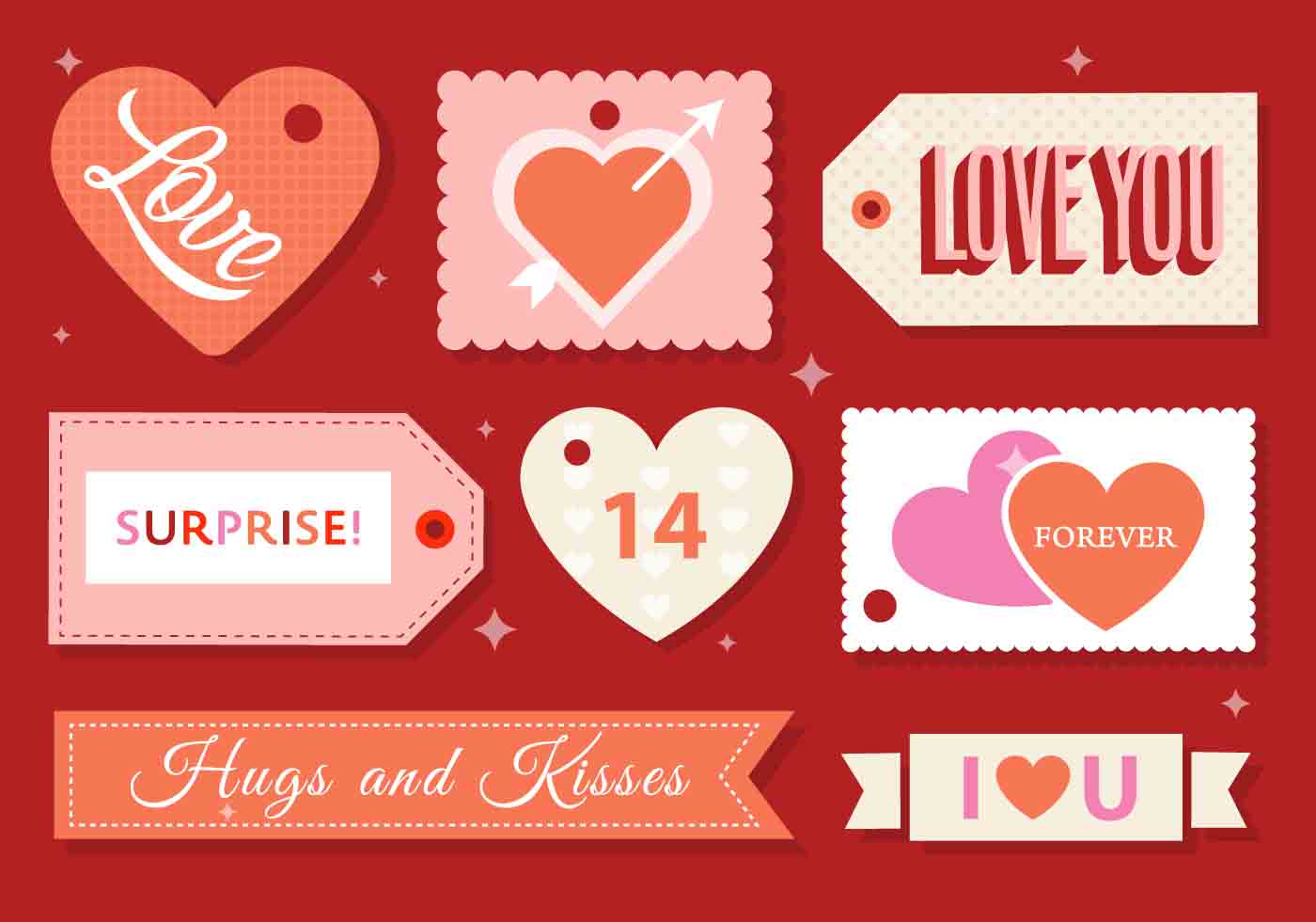 Vector Valentine's Day Labels - Download Free Vectors, Clipart Graphics & Vector Art