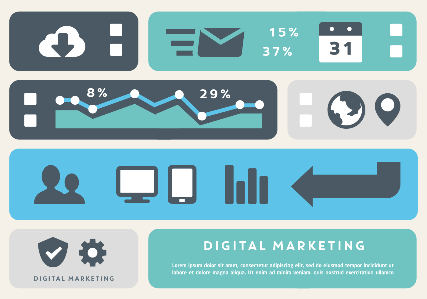 Free Digital Marketing Business Vector Elements 137869 Vector Art at