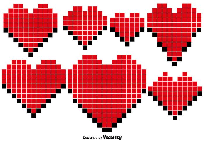 Vector Pixel Corazones