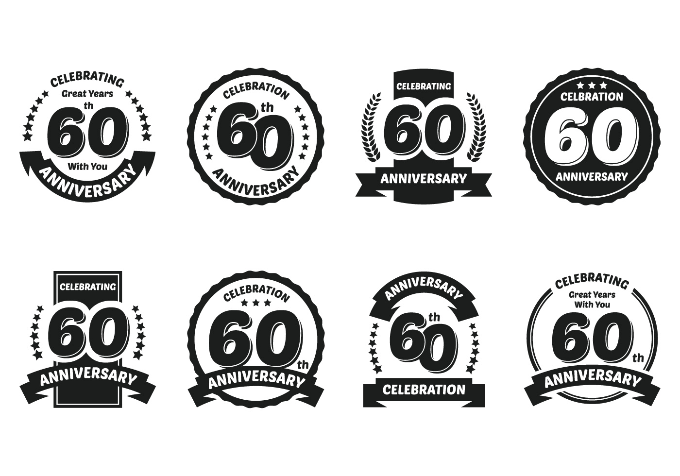 Download 60th Badges - Download Free Vectors, Clipart Graphics ...