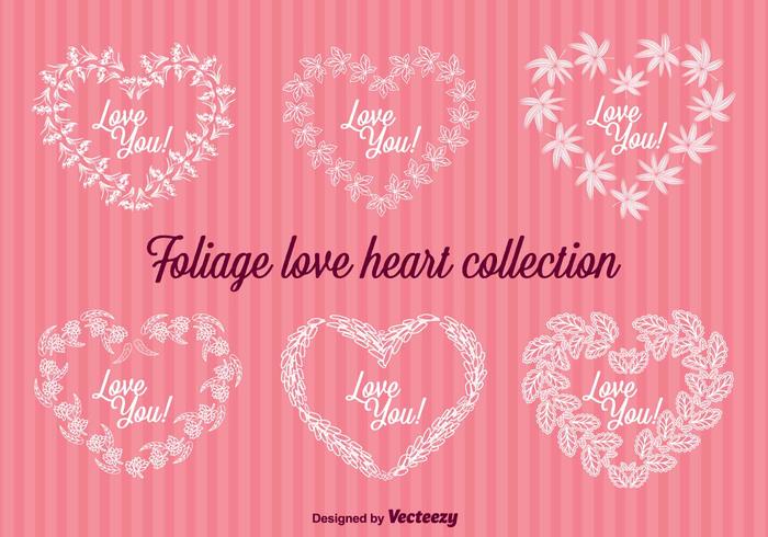 Corazones florales Vector insignias