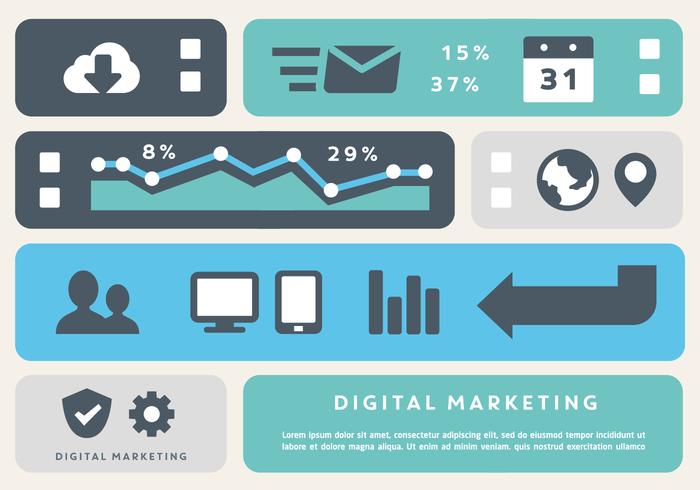 Libre de la comercialización Digital Business elementos del vector