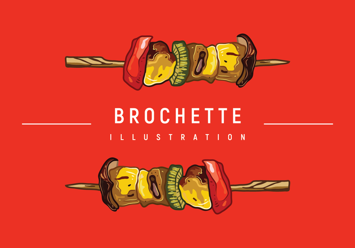 brocheta Ilustración vector