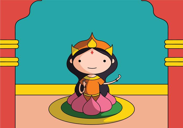 Hindu Goddes Lakshmi vector