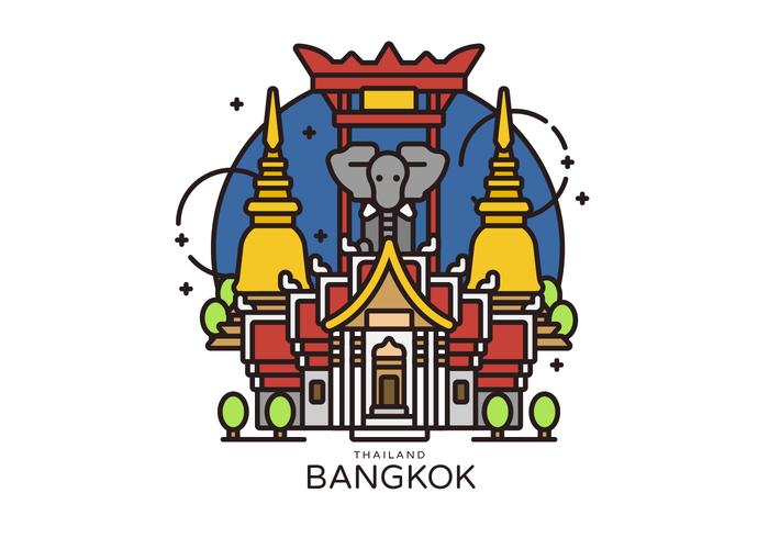 Ilustración vectorial Landmark Bangkok vector