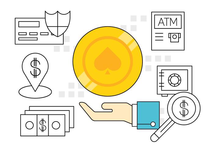 Iconos simples Financieros vector