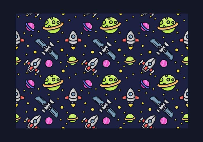 Seamless Starship Vector Pattern