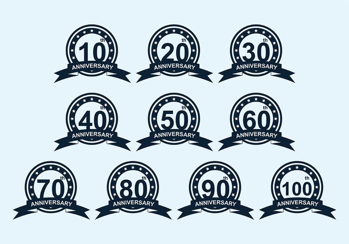 Aniversario Paquete de Placas vectorial vector