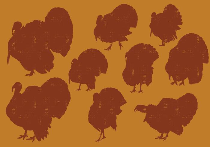 Turkeys Silhouettes vector