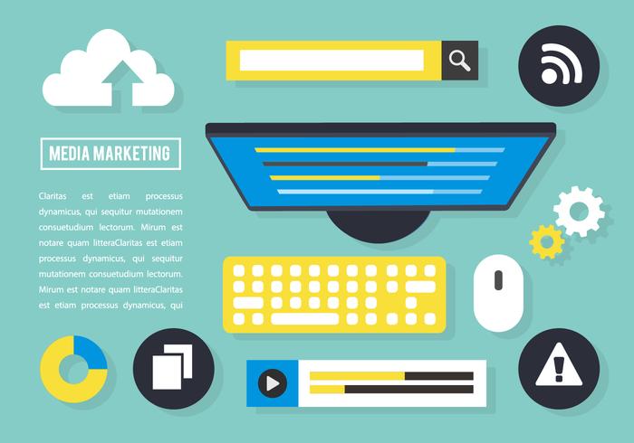 Free Flat Media Marketing Vector Elements