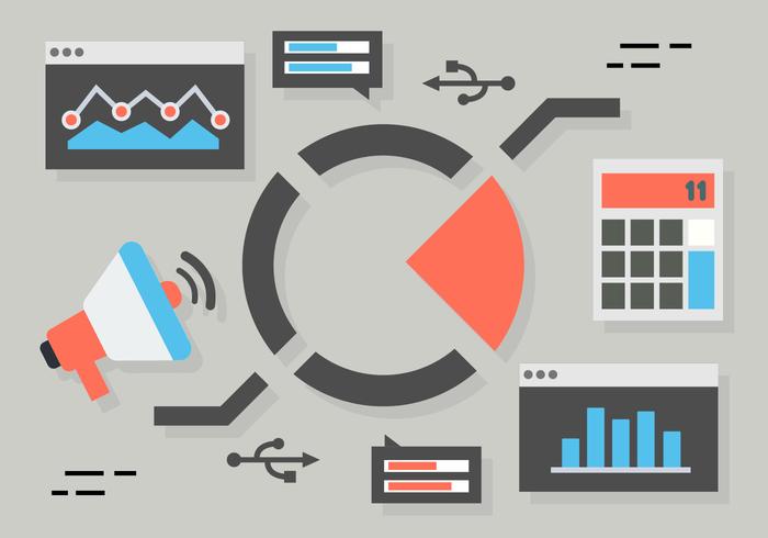Flat Digital Marketing Concept Vector