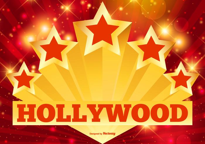 Estrellas de Hollywood y luces Ilustración vector