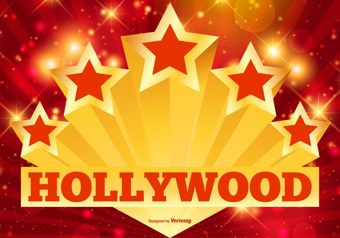 Hollywood Stars and Lights Illustration Hollywood Stars and Lights Illustration