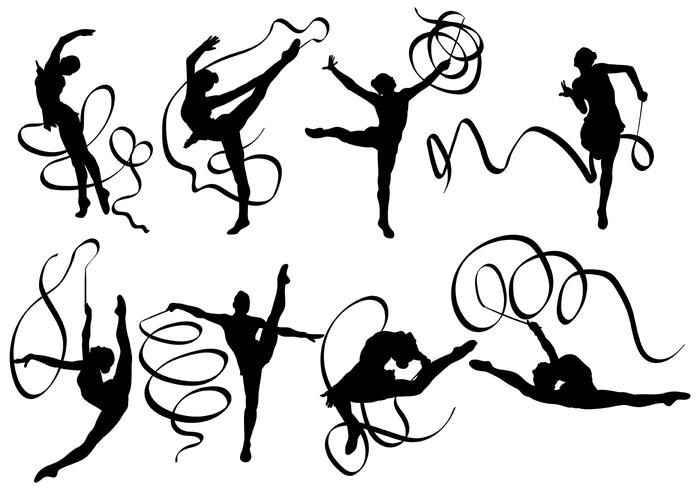 Free Ribbon Dancer Siluetas Icons Vector