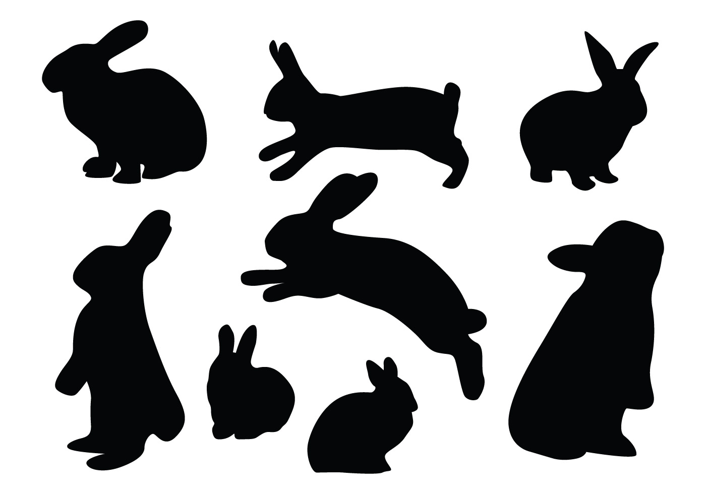 Download Rabbit Silhouette Vectors 138036 Vector Art at Vecteezy