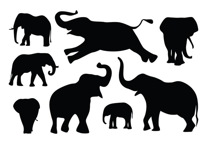 Silueta del elefante Vectores