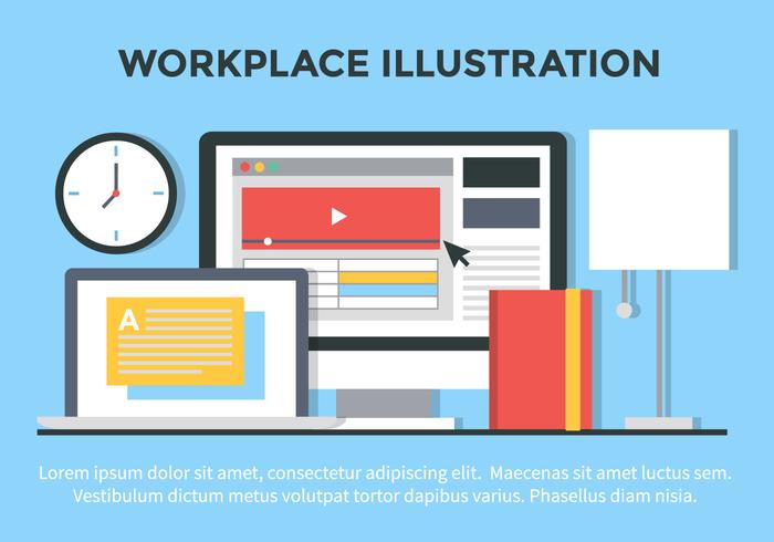 Free Vector Flat Design Office Illustration Free Vector Flat Design Office Illustration