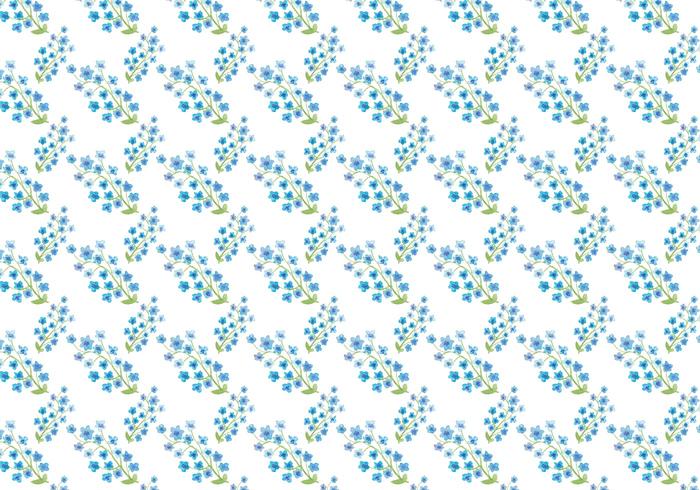 Free Vector Watercolor Blue Flowers Pattern