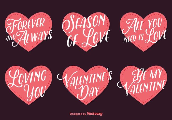 Love Lettering Vector Hearts