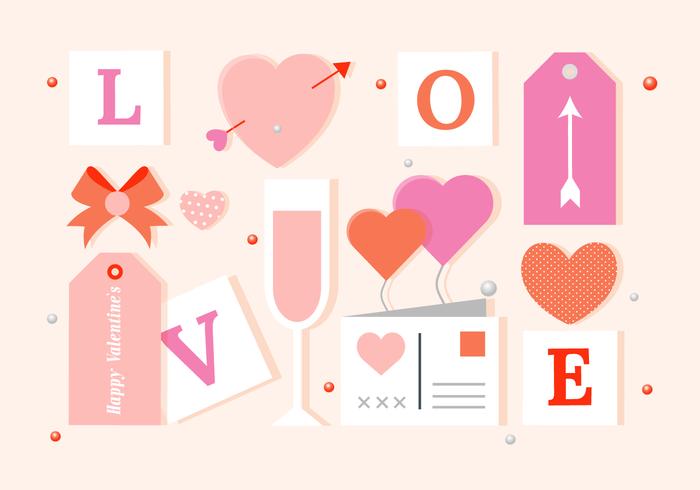 Free Vector Valentine's Day Elements And Icons Free Vector Valentine's Day Elements And Icons